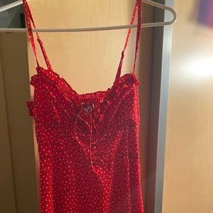 Red princess polly mini dress. floral print